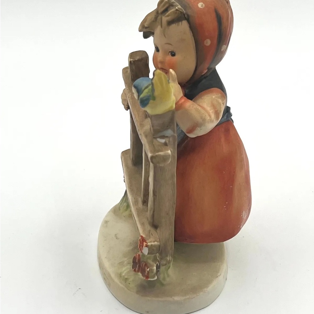 Goebel Hummel Signs of Spring #203/I Figure TMK-4 Girl Fence Bird - Picture 2 of 7